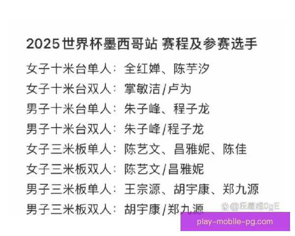 跳水排名赛程分析及选手实力对比